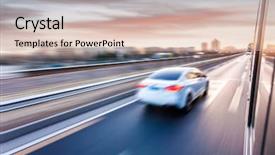  Presentation with freeway - Presentation theme with car driving on freeway background and a lemonade colored foreground