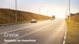  Presentation with driving road - Slides featuring car-driving-on-the-asphalt background and a coral colored foreground