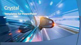  Presentation with driving - Cool new presentation theme with car driving on to tunnel backdrop and a teal colored foreground