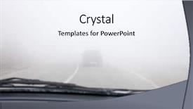  Presentation with driving road - Colorful presentation theme enhanced with car driving the fog road backdrop and a sky blue colored foreground