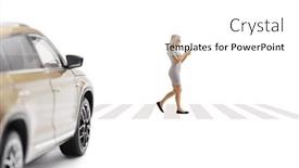  Presentation with pedestrian crossing - Presentation with car-driving-towards-a-pedestrian background and a white colored foreground