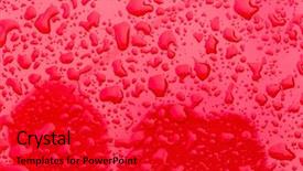  Presentation with rain water - Cool new PPT theme with wet seal - rain droplets of rain backdrop and a red colored foreground