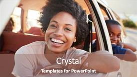  Presentation with road safety children - PPT layouts having car during road trip background and a coral colored foreground