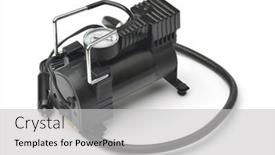 Presentation with compressor - Cool new PPT layouts with car-electric-air-compressor backdrop and a light gray colored foreground