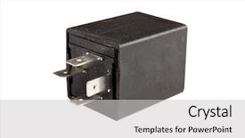  Presentation with electromagnetic - Colorful PPT theme enhanced with car electromagnetic relay switch isolated backdrop and a light gray colored foreground