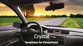  Presentation with highway design - Slide deck enhanced with car element of design background and a dark gray colored foreground