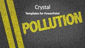  Presentation with emissions - Amazing presentation theme having car emissions - pollution written on the road backdrop and a dark gray colored foreground