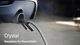  Presentation with diesel engine - Beautiful PPT layouts featuring car emissions - probe with a diagnostic sensor backdrop and a gray colored foreground