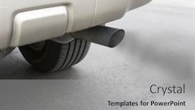  Presentation with exhaust gas - Slide set having car-emitts-carbon-monoxide-gas background and a light gray colored foreground