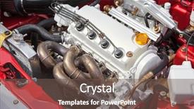  Presentation with car engine - Presentation featuring car engine - under the hood background and a tawny brown colored foreground