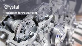  Presentation with exhibition - PPT layouts consisting of car engine at the exhibition background and a gray colored foreground