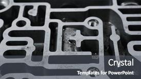  Presentation with control valve - Presentation theme enhanced with car engine automatic transmission control background and a gray colored foreground