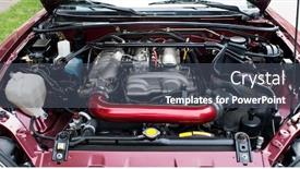  Presentation with air engine - Colorful slide deck enhanced with car-engine-bay-with-open backdrop and a dark gray colored foreground