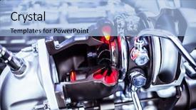  Presentation with car engine - Audience pleasing PPT layouts consisting of car engine closeup backdrop and a light blue colored foreground