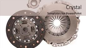  Presentation with car engine - Slides consisting of car engine clutch isolated background and a mint green colored foreground