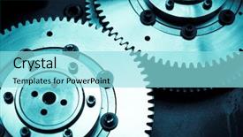  Presentation with mechanic gears - Cool new presentation theme with car engine design - industrial gears detail mechanic concept backdrop and a  colored foreground