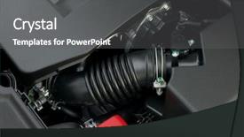  Presentation with car engine - Amazing theme having car engine detail backdrop and a gray colored foreground