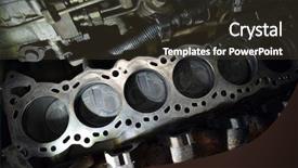  Presentation with car nissan - Amazing PPT theme having car engine detail backdrop and a tawny brown colored foreground