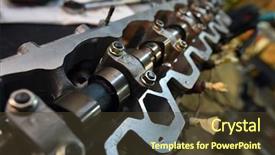  Presentation with car nissan - Beautiful presentation theme featuring car engine detail backdrop and a tawny brown colored foreground