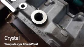  Presentation with car nissan - PPT theme enhanced with car engine detail background and a tawny brown colored foreground