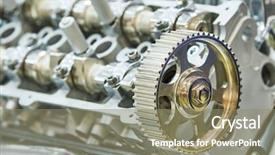  Presentation with automotive engineering - Slides with car engine gear on foreground background and a  colored foreground