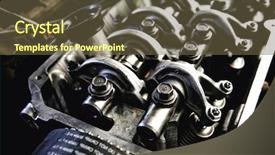  Presentation with car engine - Audience pleasing slide set consisting of car engine inside view very backdrop and a tawny brown colored foreground