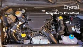  Presentation with car engine - Cool new slide set with car-engine-intake-side-closeup backdrop and a tawny brown colored foreground