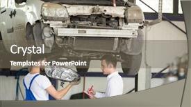  Presentation with inspector - Audience pleasing slide deck consisting of car engine management - inspector expert writing on clipboard backdrop and a gray colored foreground