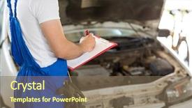  Presentation with cost - Colorful slide set enhanced with car engine management - manager writing with pencil backdrop and a violet colored foreground