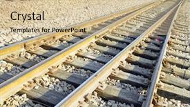  Presentation with tracks - Presentation theme consisting of car engine management - rail road tracks - electrical background and a soft green colored foreground