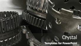  Presentation with parts - Cool new slides with car-engine-metal-gearbox-parts backdrop and a dark gray colored foreground