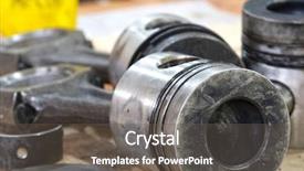  Presentation with car engine - Amazing PPT theme having car engine pistons close up backdrop and a gray colored foreground