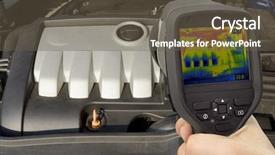  Presentation with car engine - Presentation with car engine thermal imaging infrared background and a tawny brown colored foreground