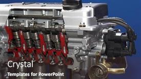  Presentation with car engine - Amazing PPT layouts having internal combustion engines - car engine backdrop and a tawny brown colored foreground