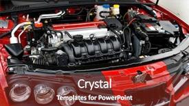  Presentation with car engine - Amazing PPT theme having car engine backdrop and a tawny brown colored foreground