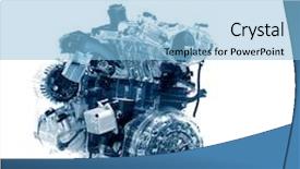  Presentation with car engine - Audience pleasing presentation theme consisting of car engine backdrop and a light blue colored foreground