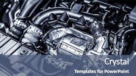  Presentation with engine - PPT theme consisting of car engine background and a ocean colored foreground