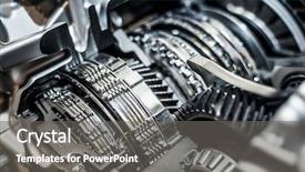  Presentation with car engine - PPT theme featuring car engine background and a gray colored foreground