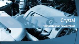  Presentation with car engine - Cool new slide set with car engine backdrop and a teal colored foreground