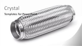  Presentation with flexible - Presentation design enhanced with car-exhaust-flexible-pipe-isolated background and a white colored foreground