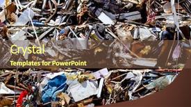  Presentation with scrap metal - Beautiful PPT layouts featuring car factory - iron scrap metal compacted backdrop and a tawny brown colored foreground