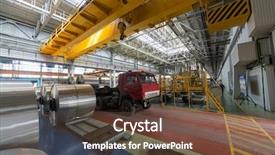  Presentation with sydney transport - Amazing slide set having car factory - rolls of aluminum immersed backdrop and a  colored foreground
