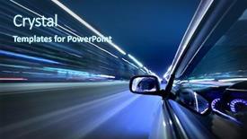  Presentation with self driving car - Colorful slide set enhanced with car fast drive backdrop and a ocean colored foreground