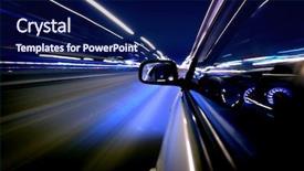 Presentation with car - PPT layouts with car fast drive background and a navy blue colored foreground