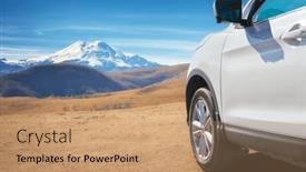  Presentation with nature - Theme with car-fragment-and-the-elbrus and a coral colored foreground