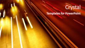  Presentation with road light - Colorful PPT theme enhanced with car freeway - high traffic road with automobile backdrop and a tawny brown colored foreground