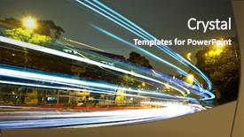  Presentation with night highway accidents - Colorful PPT layouts enhanced with car freeway - highway at night backdrop and a  colored foreground