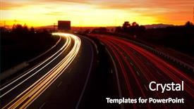  Presentation with night - Audience pleasing theme consisting of car freeway - traveling at night backdrop and a  colored foreground