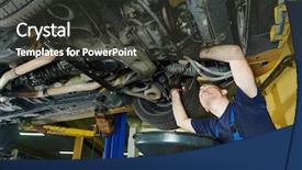  Presentation with mechanic car service repair maintenance - Slide set with car garage auto mechanic repairman background and a dark gray colored foreground