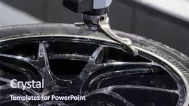  Presentation with car service - Cool new presentation theme with car haulers - modern tire machine backdrop and a  colored foreground